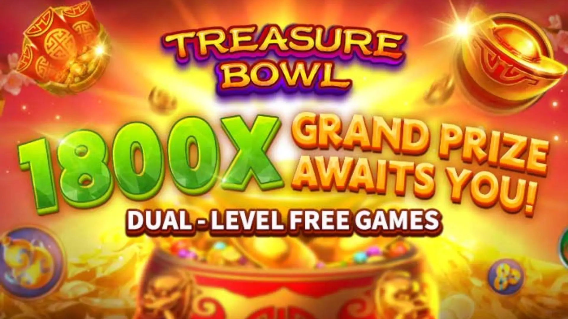 Multiplicadores Treasure Bowl 166luck - 7777x Máximo com Tigela Dourada